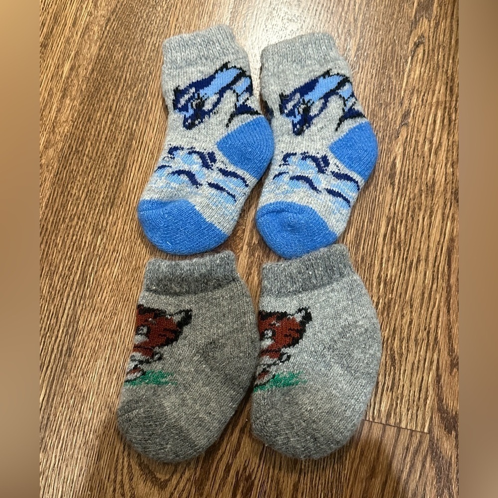 Youth Wool Knit Animal Print Youth Socks Bundle Cozy Holiday Gift